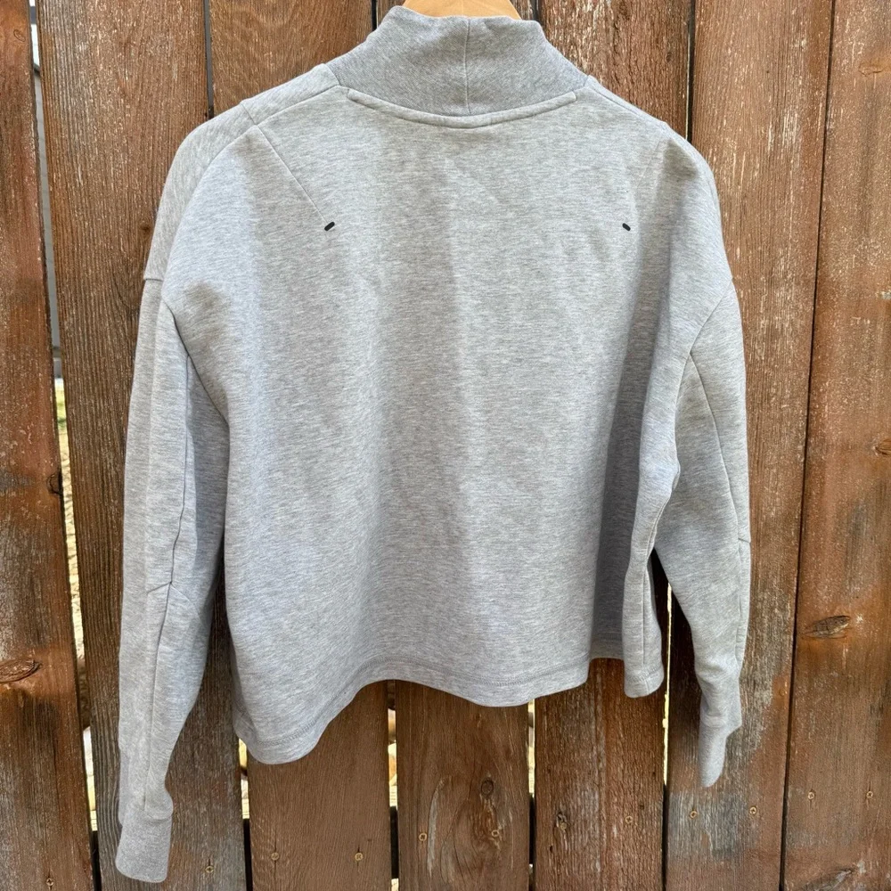 Nike Womens Heather Gray Baggy Cropped Mock Neck Sweatshirt Size Small - Picture 8 of 10
